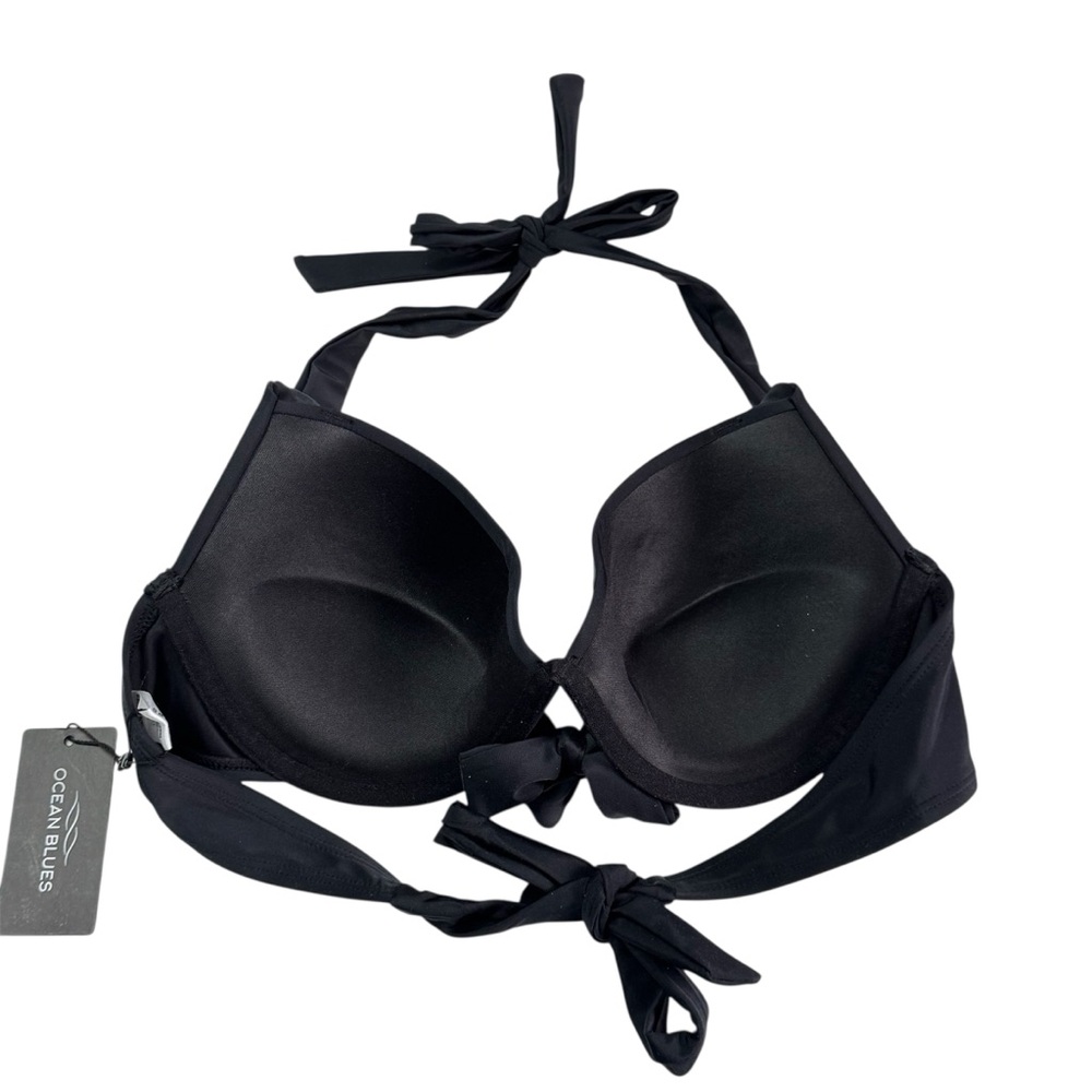 Black Triangle Bikini with Halter Neck and Tie Closure